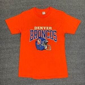 Vintage Champion Denver Broncos T-Shirt Mens Medium Orange NFL Football 80s